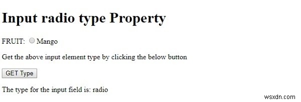 HTML DOM Input Thuộc tính loại radio 