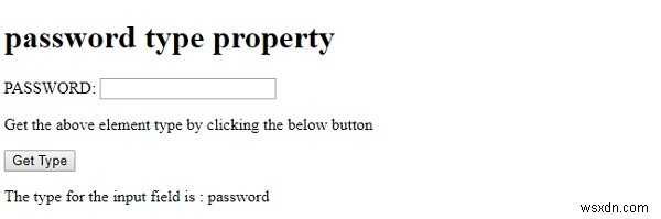 HTML DOM Input Thuộc tính loại mật khẩu 