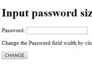 HTML DOM Input Thuộc tính kích thước mật khẩu 