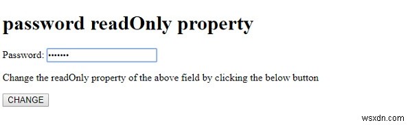 HTML DOM Input Password Thuộc tính readOnly 