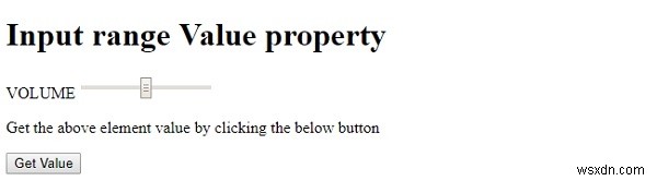 Thuộc tính giá trị phạm vi đầu vào HTML DOM 