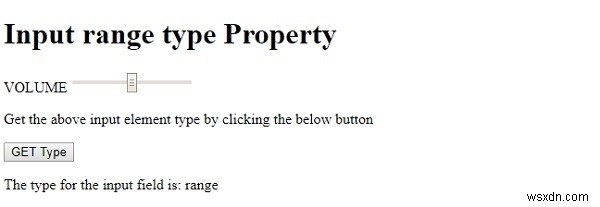 Thuộc tính loại phạm vi đầu vào HTML DOM 