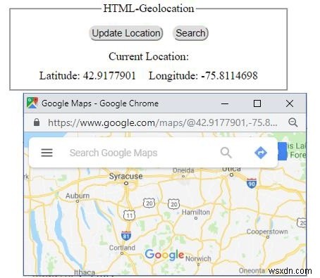 Vị trí địa lý HTML 