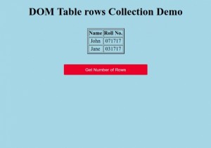 Bộ sưu tập các hàng trong bảng HTML DOM 