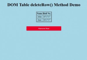 Bảng HTML DOM Phương thức deleteRow () 