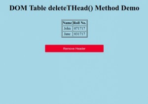 HTML DOM Table deleteTHead () Phương thức 