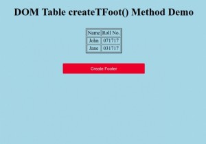 Phương thức createTFoot() của Table trong HTML DOM