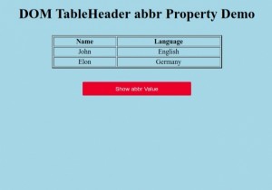 Thuộc tính HTML DOM TableHeader abbr 