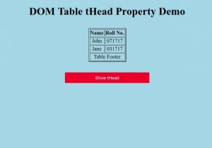 Bảng HTML DOM Thuộc tính tHead 