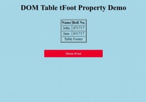 Bảng HTML DOM Thuộc tính tFoot 
