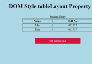 HTML DOM Style tableLayout Thuộc tính 