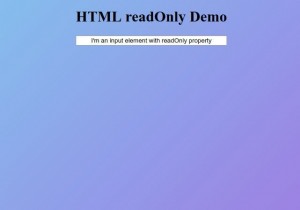 Thuộc tính HTML readOnly 