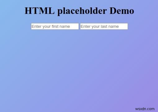 Thuộc tính trình giữ chỗ HTML 