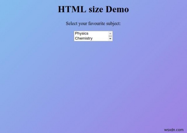 Thuộc tính kích thước HTML 