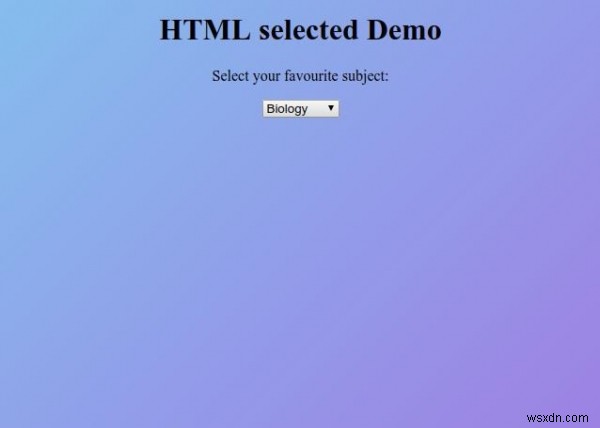Thuộc tính đã chọn HTML 
