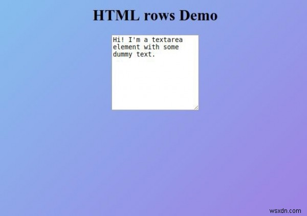 Thuộc tính hàng HTML 