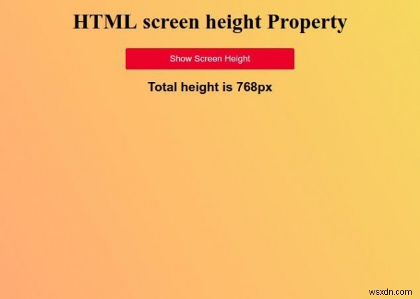 Thuộc tính chiều cao màn hình HTML 