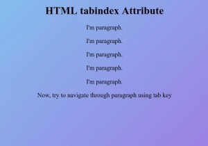 Thuộc tính HTML tabindex 