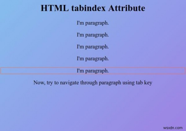 Thuộc tính HTML tabindex 