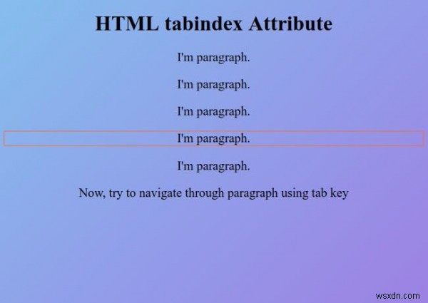 Thuộc tính HTML tabindex 