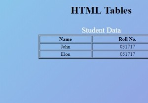 Bảng HTML 