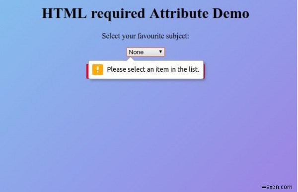 Thuộc tính bắt buộc HTML 
