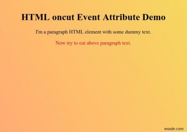 Thuộc tính sự kiện oncut HTML 