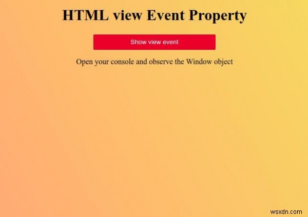 Chế độ xem HTML Thuộc tính sự kiện 