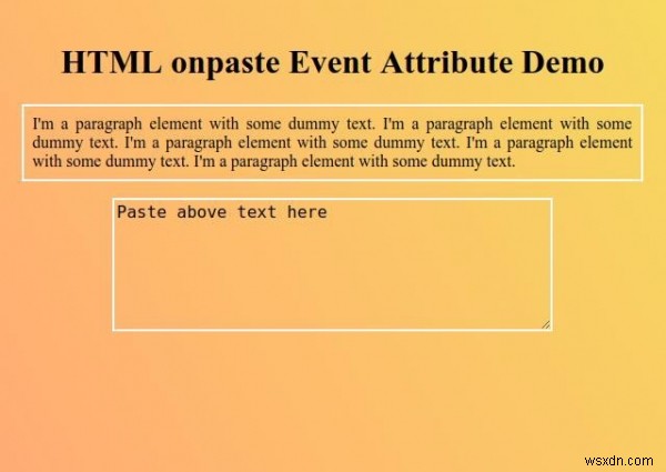 Thuộc tính sự kiện onpaste HTML 