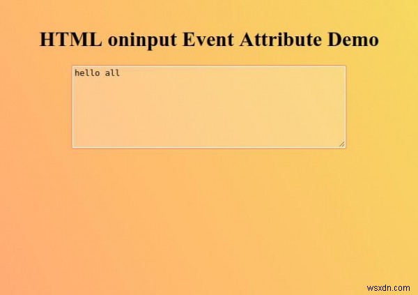 Thuộc tính sự kiện oninput HTML 