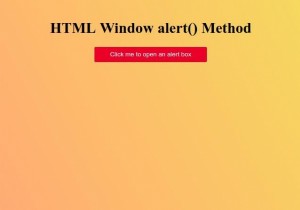 Phương thức Cảnh báo cửa sổ HTML () 