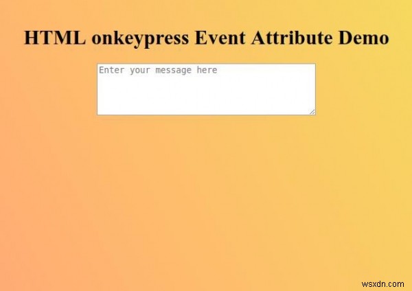Thuộc tính sự kiện onkeypress HTML 