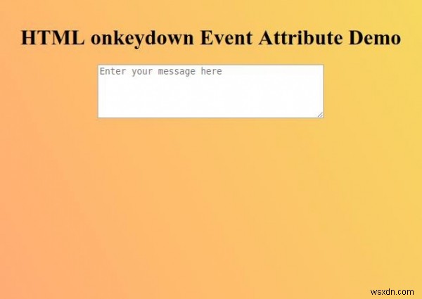 Thuộc tính sự kiện onkeydown HTML 