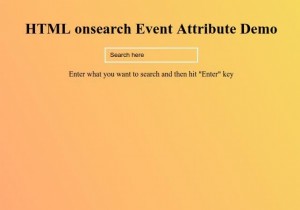 Thuộc tính sự kiện tìm kiếm HTML 