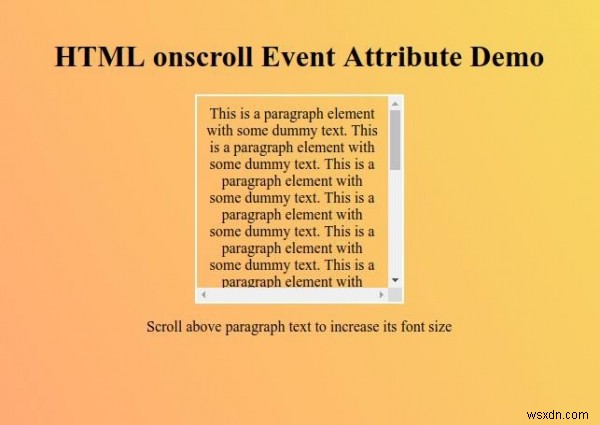 Thuộc tính sự kiện trên HTML onscroll 