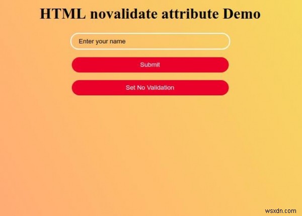Thuộc tính novalidate HTML 