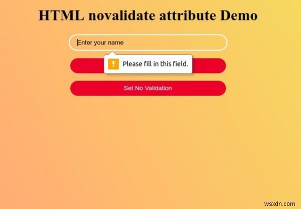 Thuộc tính novalidate HTML 