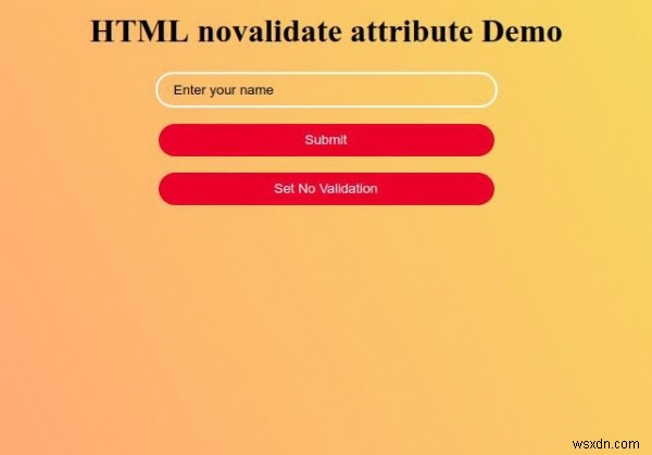 Thuộc tính novalidate HTML 
