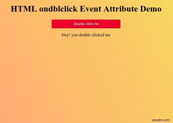 Thuộc tính sự kiện ondblclick HTML 