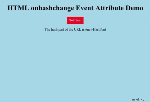 Thuộc tính sự kiện onhashchange HTML 