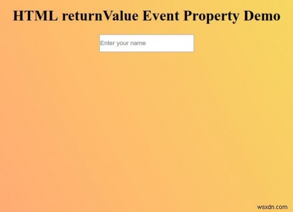 Thuộc tính sự kiện returnValue HTML 