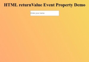 Thuộc tính sự kiện returnValue HTML 