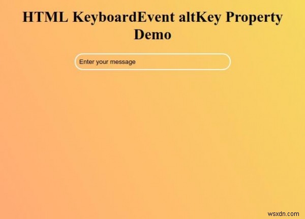 HTML DOM KeyboardEvent altKey Thuộc tính 