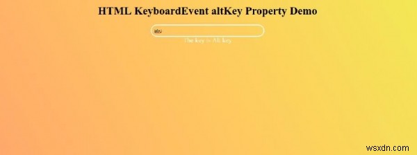 HTML DOM KeyboardEvent altKey Thuộc tính 