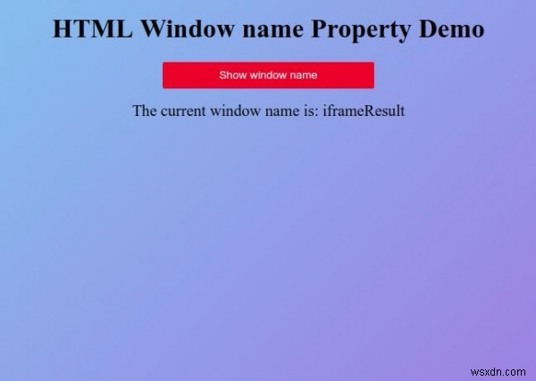 Thuộc tính tên cửa sổ HTML 