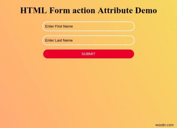 Thuộc tính hành động biểu mẫu HTML 