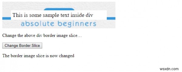 HTML DOM Style borderImageSlice Property 