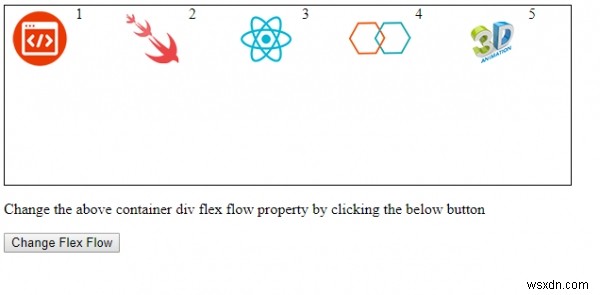 Thuộc tính flexFlow kiểu HTML DOM 