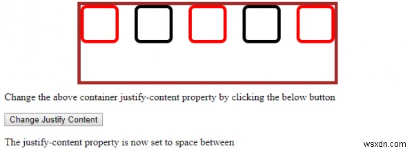 Thuộc tính HTML DOM Style justifyContent 