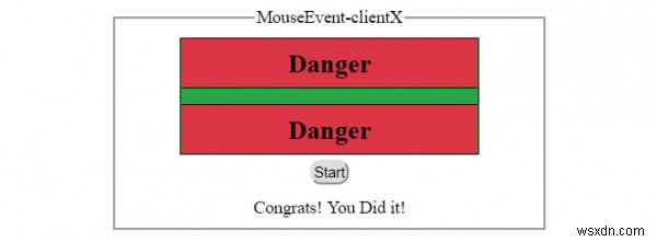 Thuộc tính HTML DOM MouseEvent clientX 